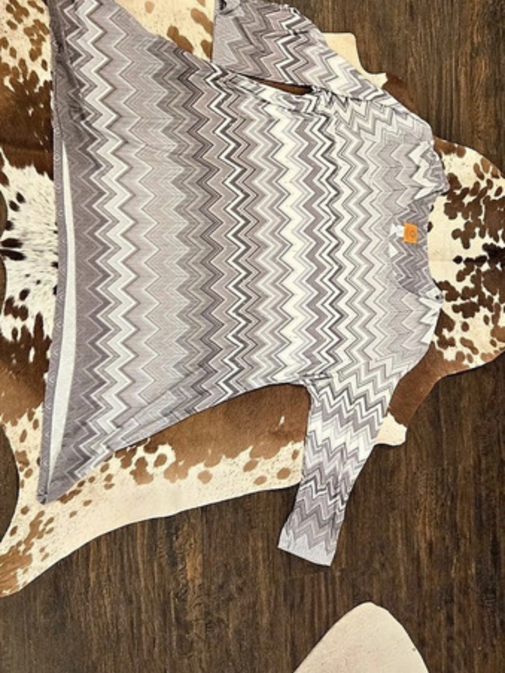 Ruby Rd. Chevron Pattern Top With Rhinestone Accents